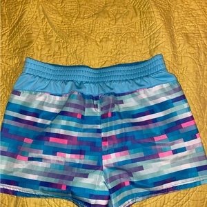 blue and multicolores shorts